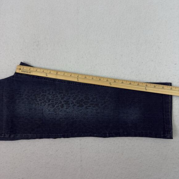 Liverpool Womens Michelles Capri Dark Blue Leopard Print Stretch Denim Size 2 - Picture 8 of 14